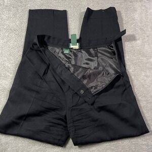 Lauren Ralph Lauren Women's Dress Pants 10 Black Worsted Wool Made in USA Career